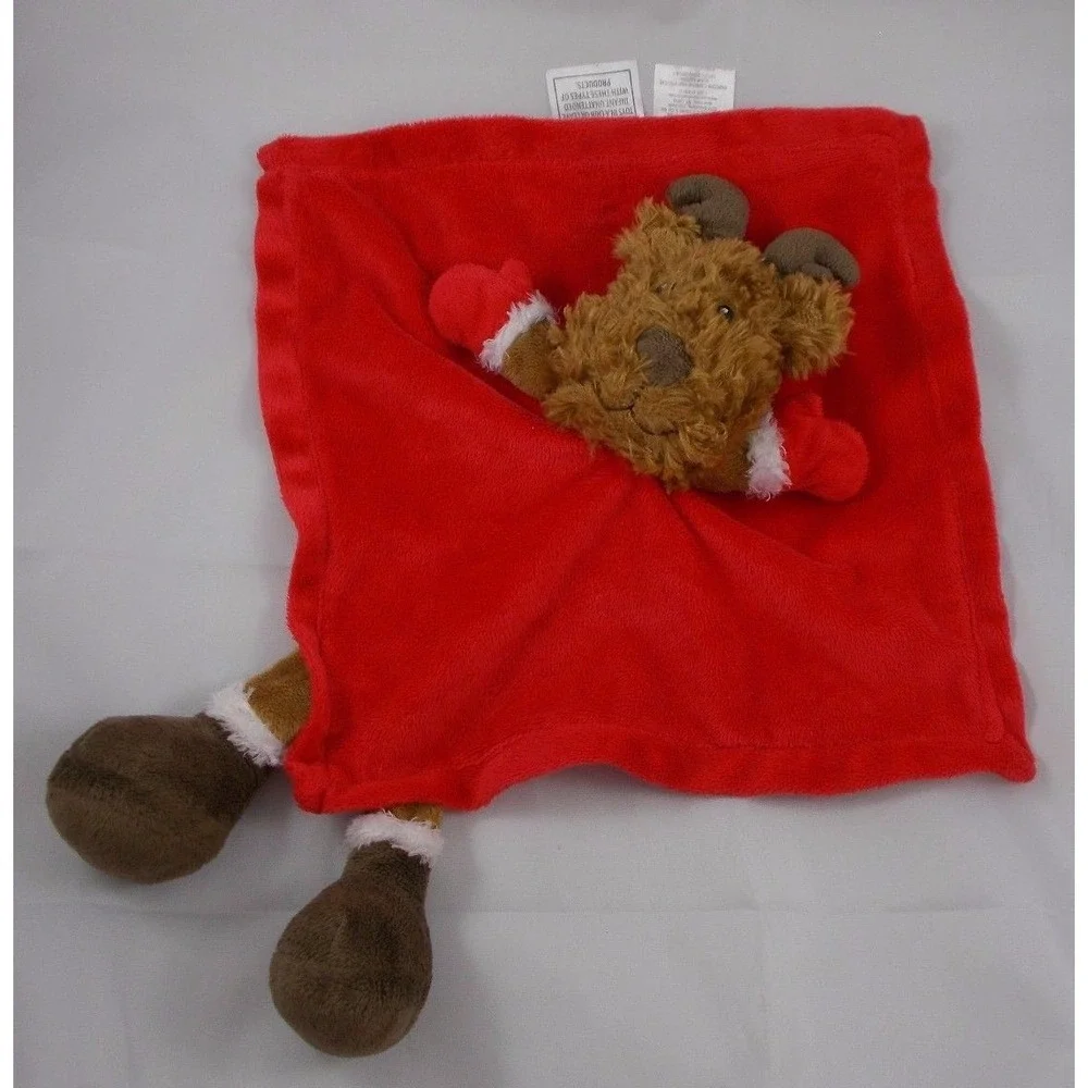 Baby Starters Red Reindeer‎ Rattle Lovey Plush Security Blanket 11